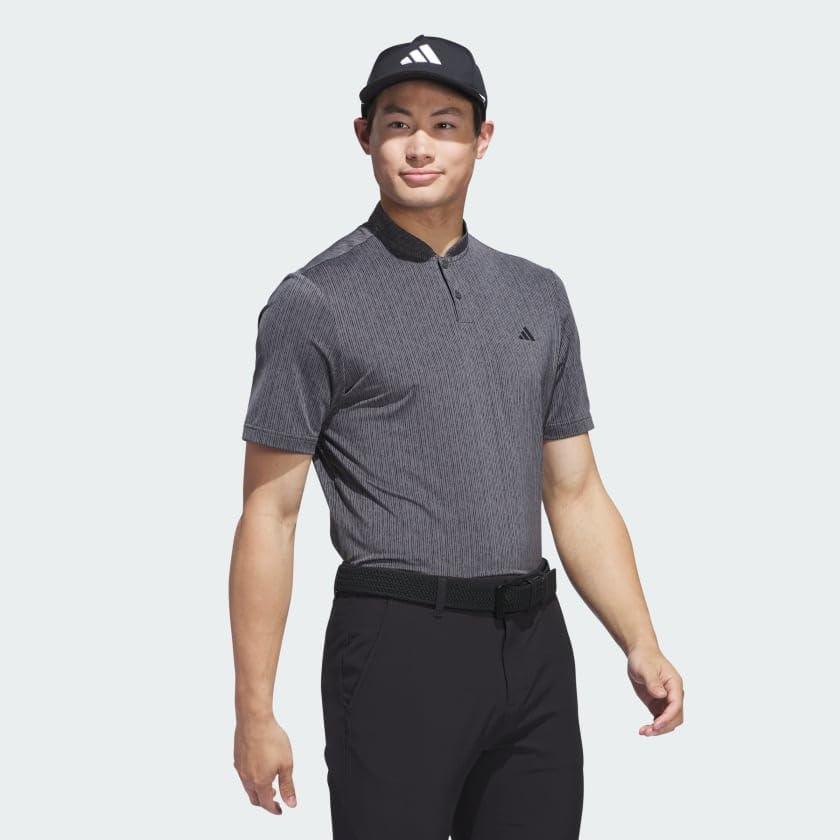 imageadidas Mens Ultimate365 Printed Golf Polo ShirtGrey SixBlack