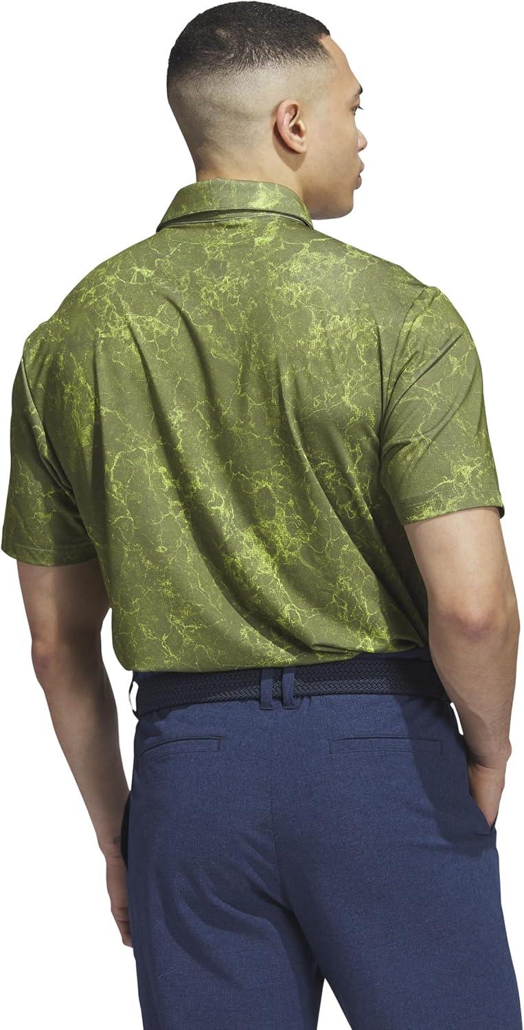imageadidas Mens Ultimate365 Printed Golf Polo ShirtOlive Strata
