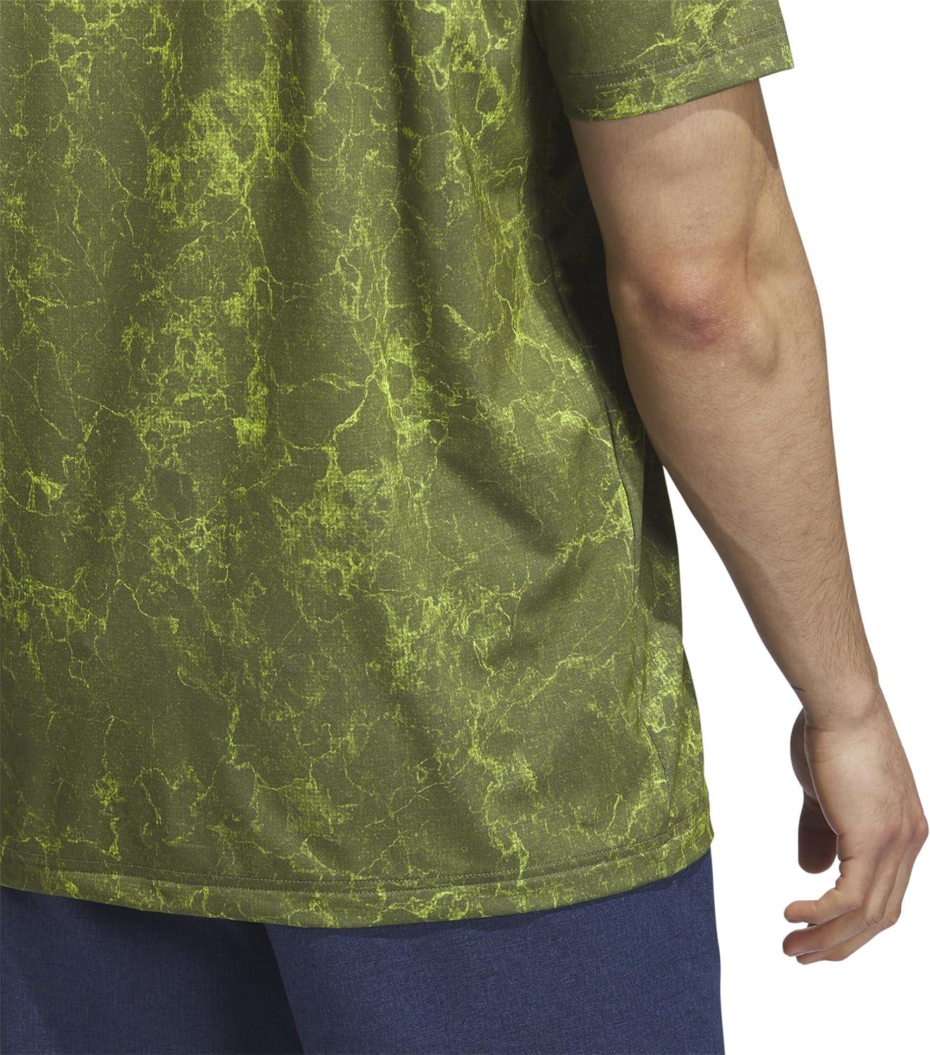 imageadidas Mens Ultimate365 Printed Golf Polo ShirtOlive Strata