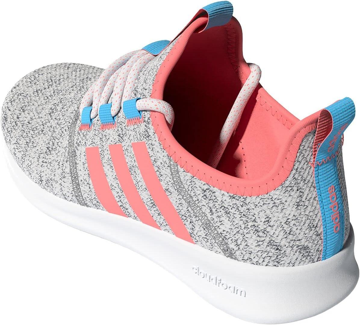 imageadidas Womens Cloudfoam Pure Running ShoeWhiteAcid RedGrey