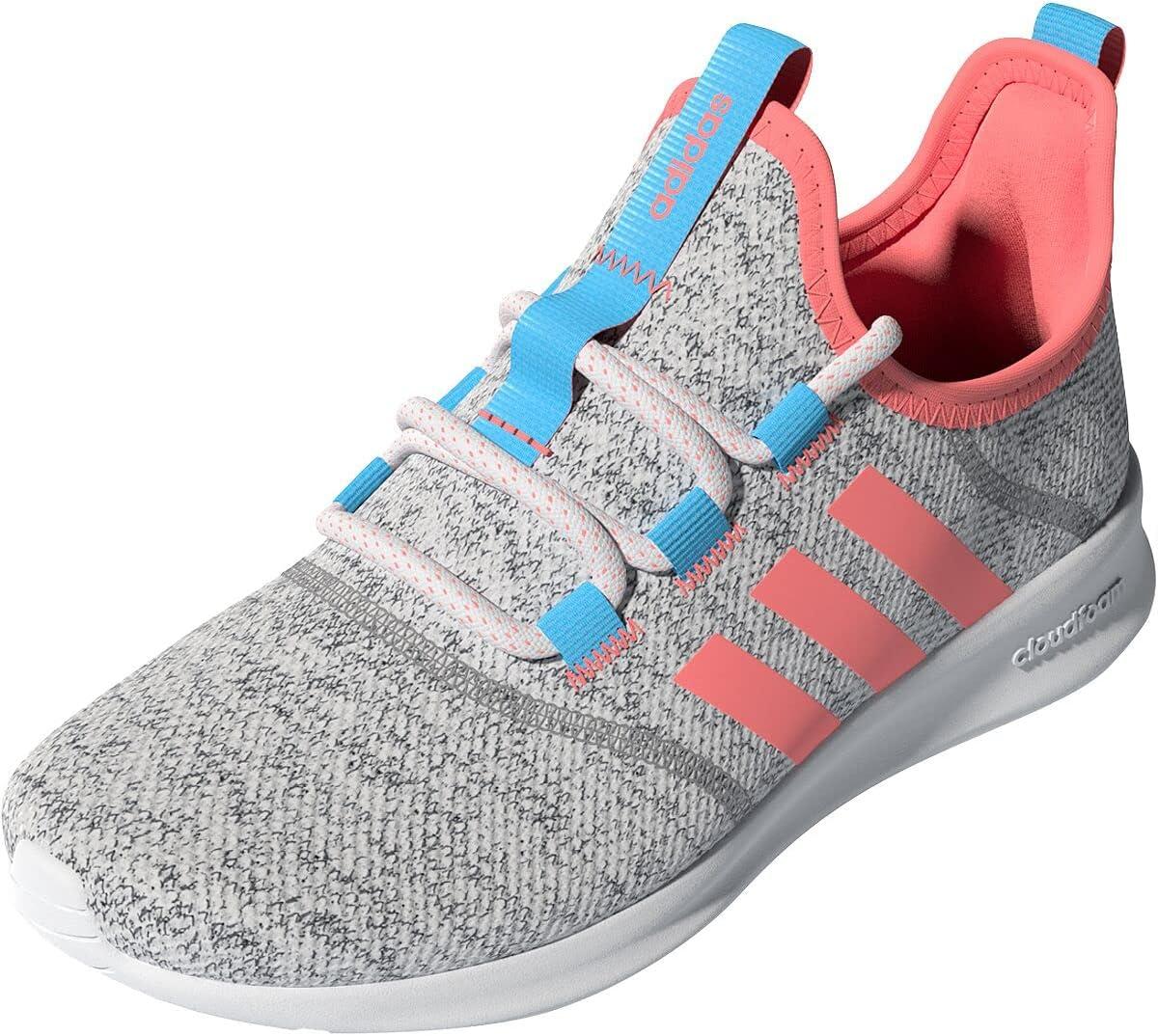 imageadidas Womens Cloudfoam Pure Running ShoeWhiteAcid RedGrey