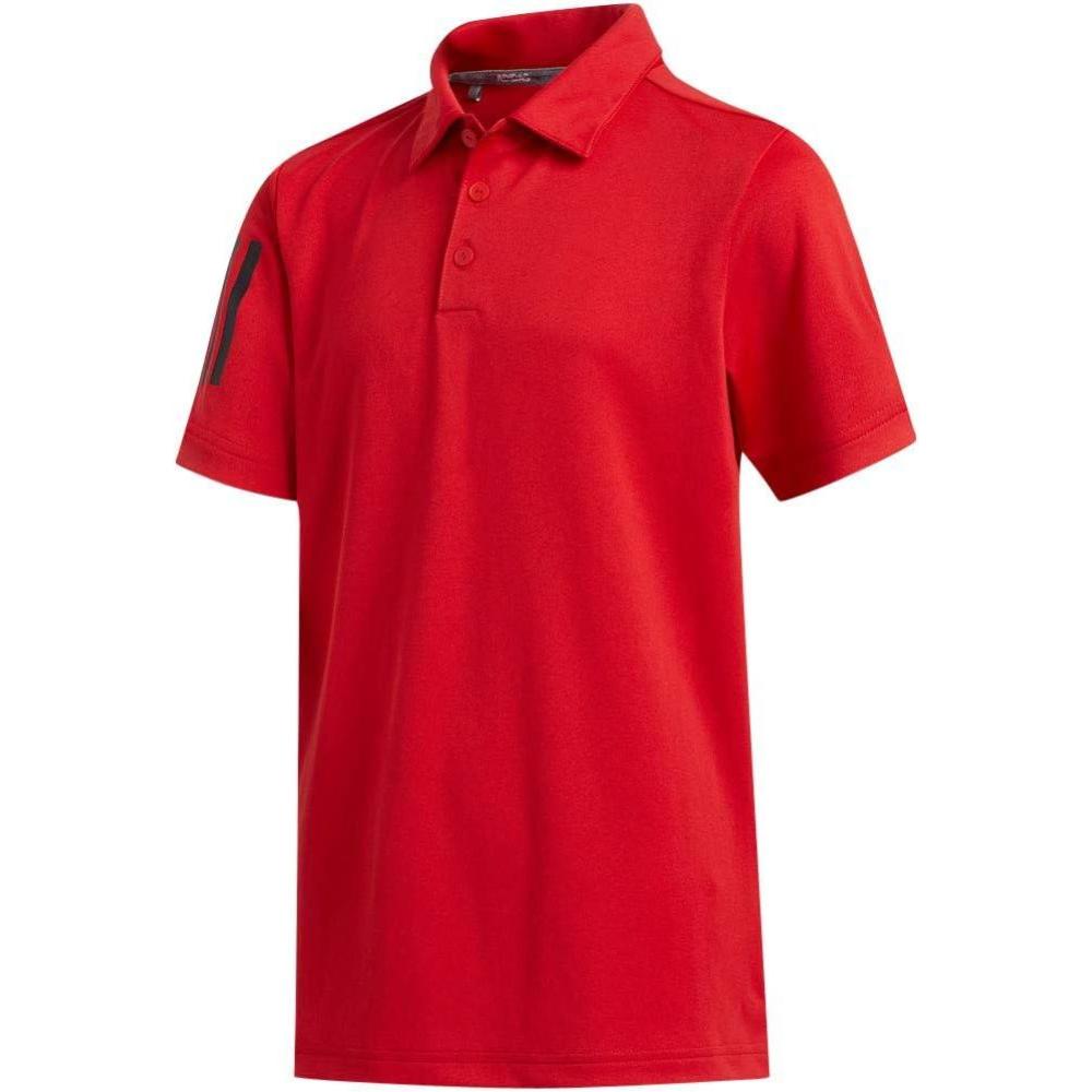 imageadidas Boys 3Stripes Golf Polo ShirtCollegiate Red