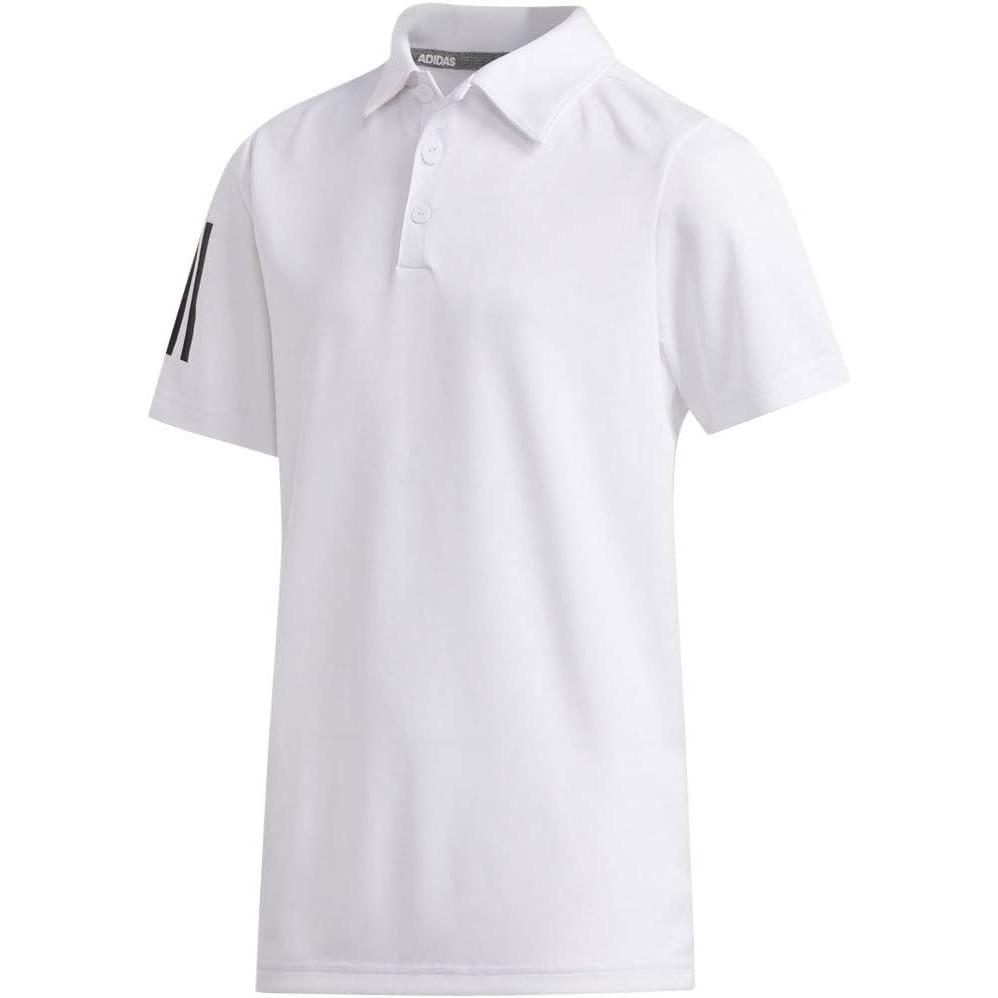 imageadidas Boys 3Stripes Golf Polo ShirtWhite