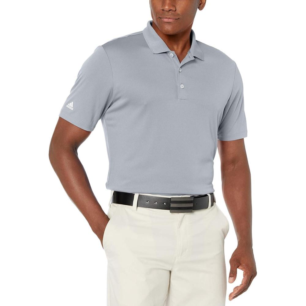 imageadidas Mens Adi Performance Polo ShirtMid Grey1