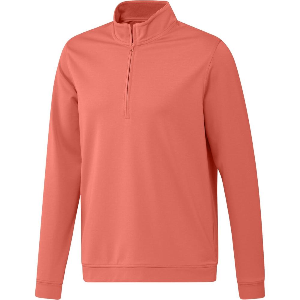 imageadidas Mens Elevated Quarter Zip Golf PulloverCoral Fusion