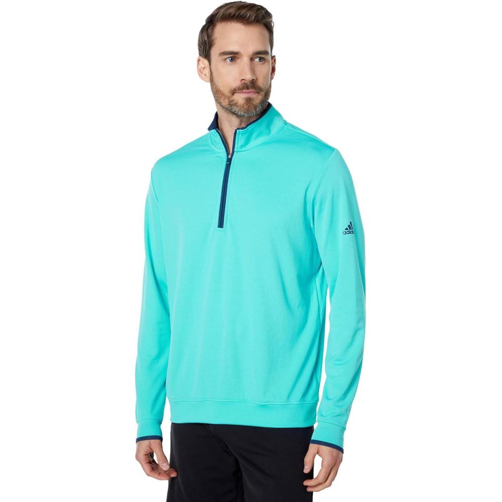 imageadidas Mens Elevated Quarter Zip Golf PulloverSemi Mint Rush