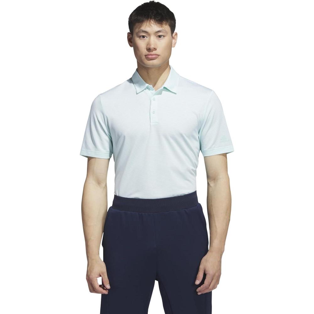 imageadidas Mens Ottoman Golf Polo ShirtSemi Flash AquaWhite