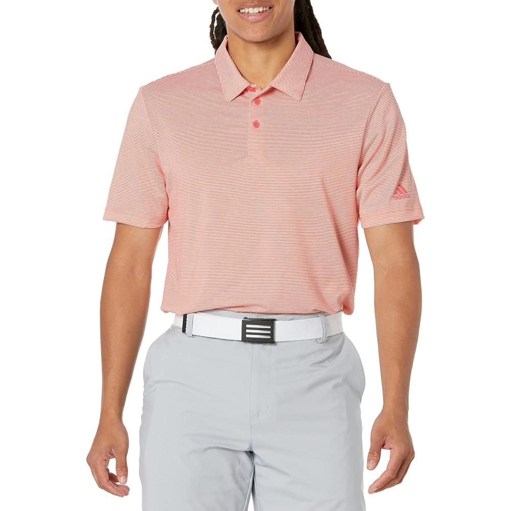 imageadidas Mens Ottoman Golf Polo ShirtSemi TurboWhite