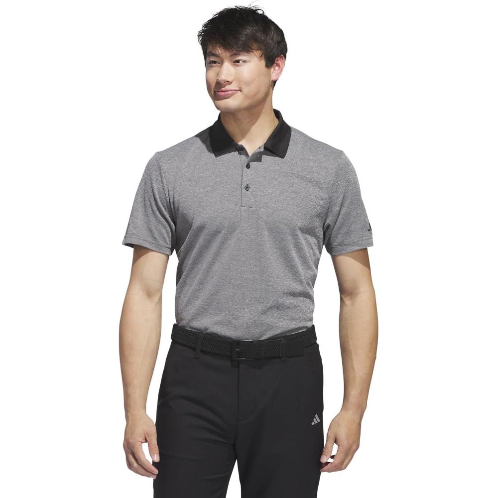 imageadidas Mens Performance Heathered Polo ShirtBlack