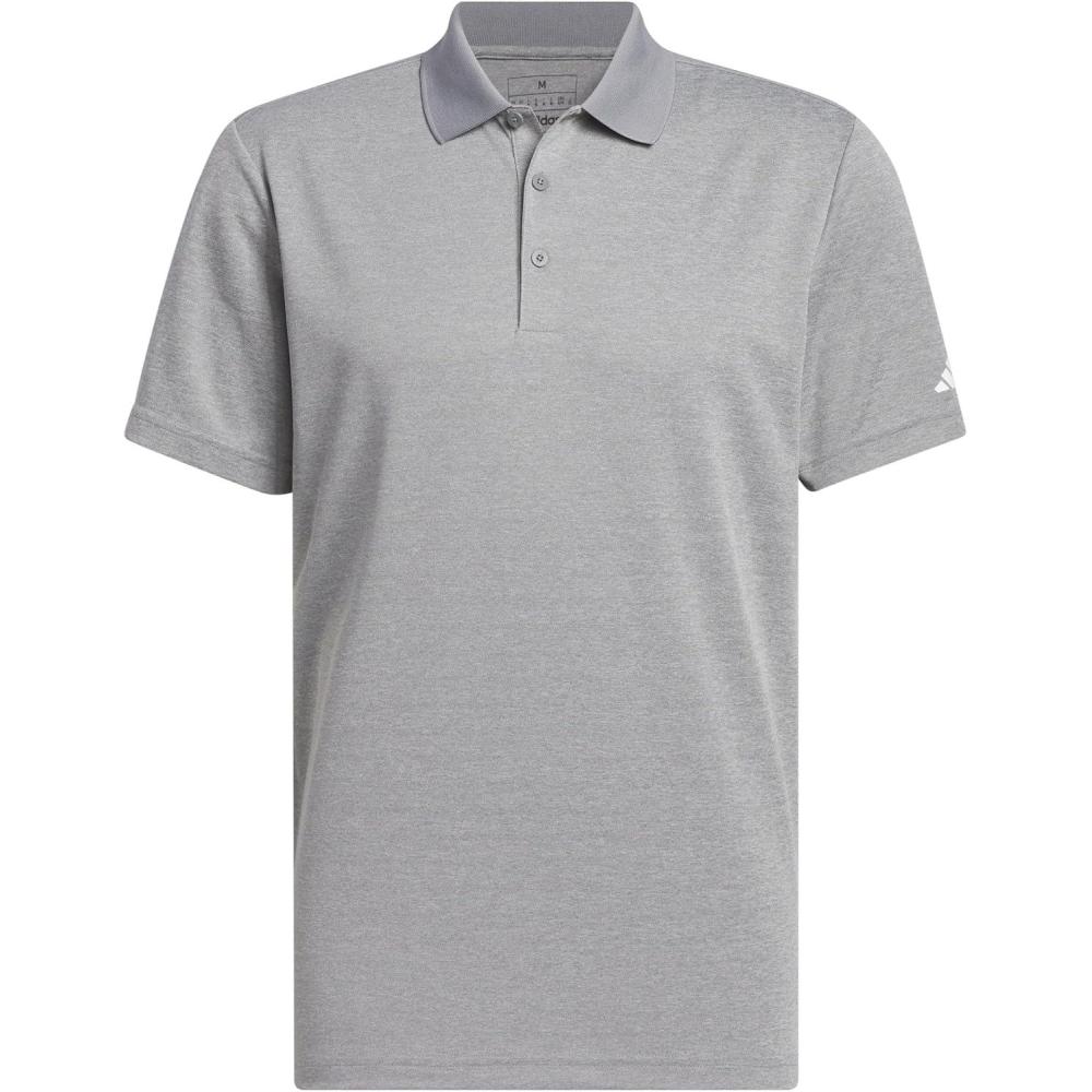 imageadidas Mens Performance Heathered Polo ShirtGrey Three