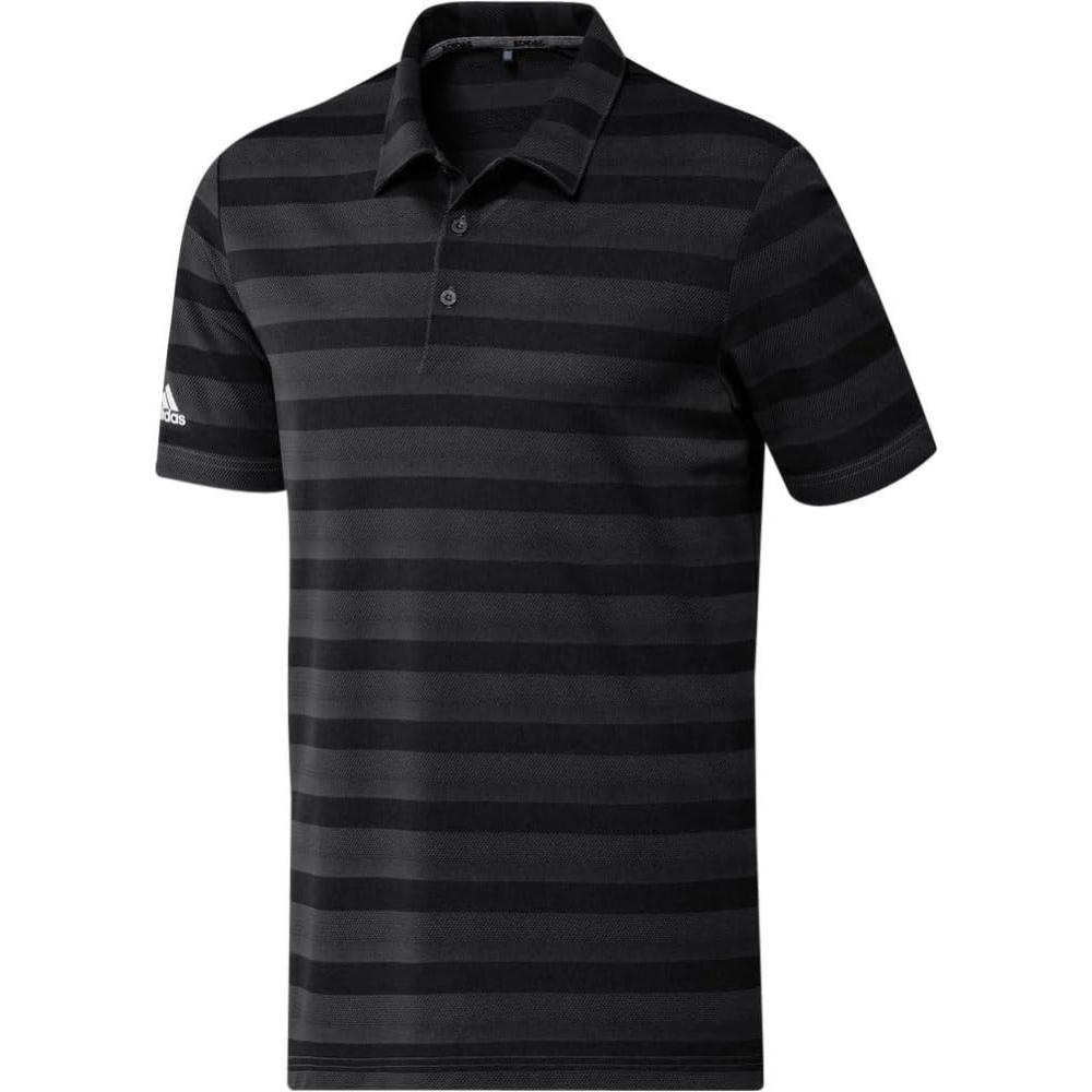 imageadidas Mens TwoColor Stripe Polo ShirtBlackGrey Six