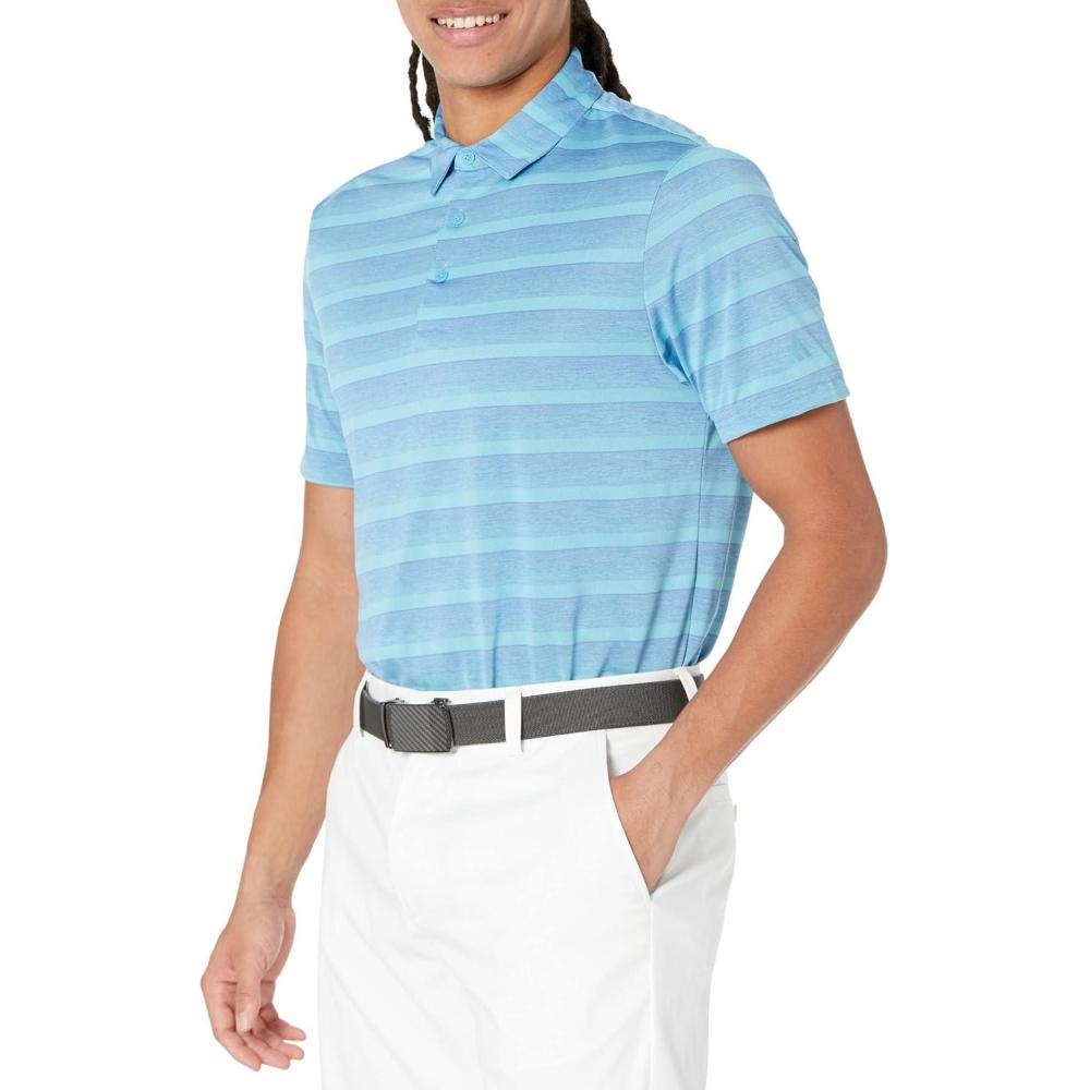 imageadidas Mens TwoColor Stripe Polo ShirtBlue FusionPreloved Blue