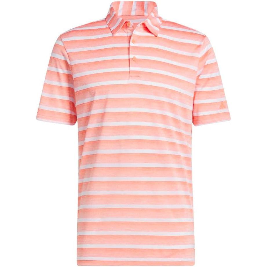 imageadidas Mens TwoColor Stripe Polo ShirtCoral FusionWhite