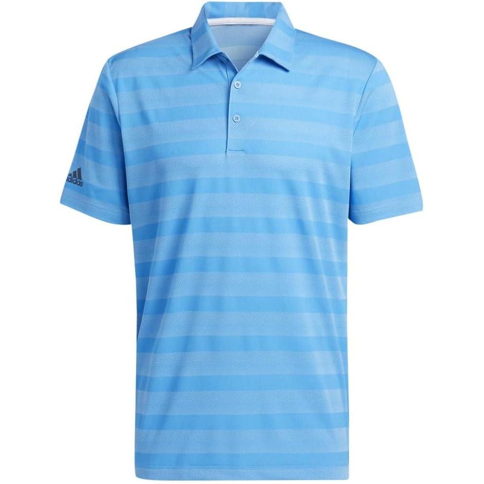imageadidas Mens TwoColor Stripe Polo ShirtPulse BlueBliss Blue