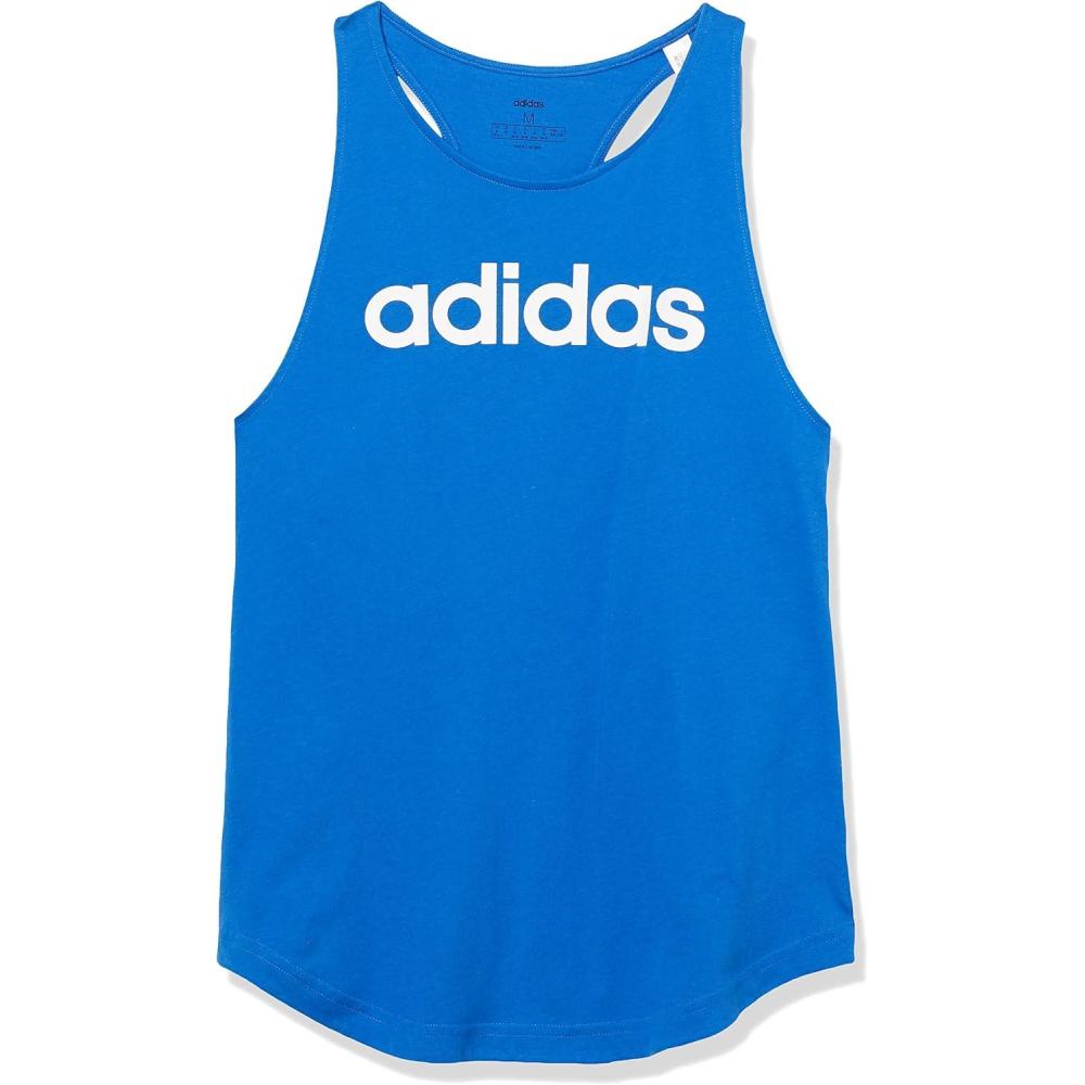 imageadidas Womens Essentials Linear Tank TopBlueWhite