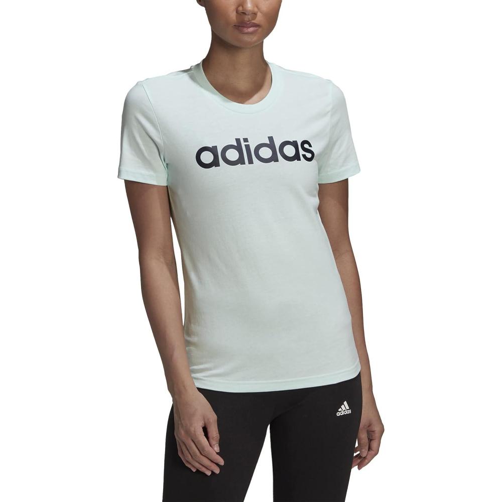 imageadidas Womens Loungewear Essentials Slim Logo TeeIce MintInk