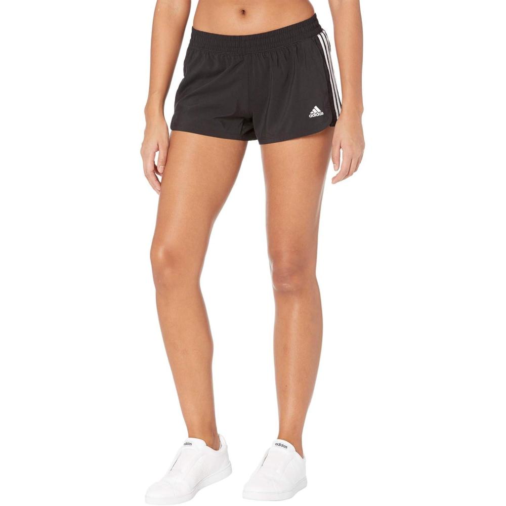 imageadidas Womens Pacer 3Stripes Woven ShortsCore BlackCore White