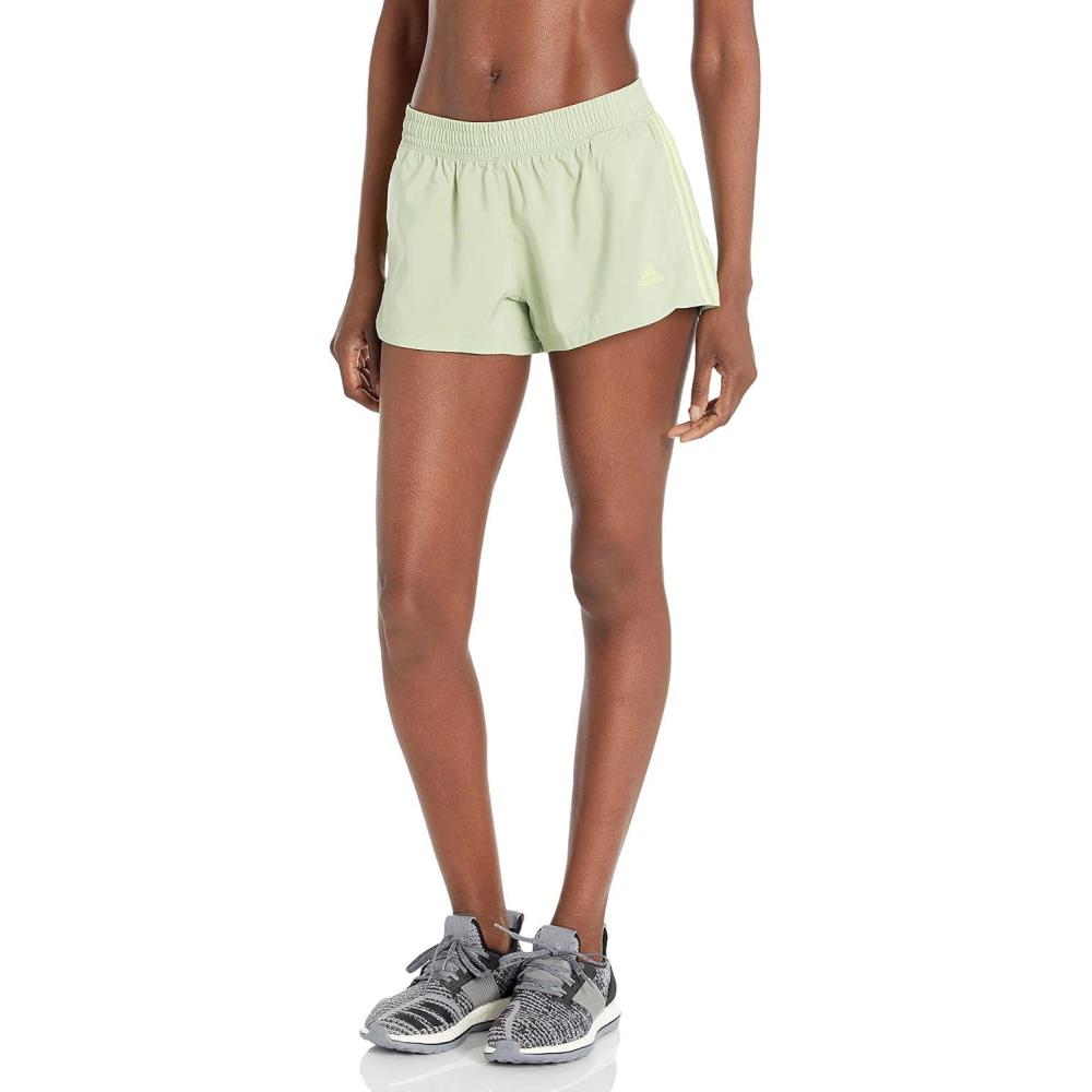imageadidas Womens Pacer 3Stripes Woven ShortsMagic Lime