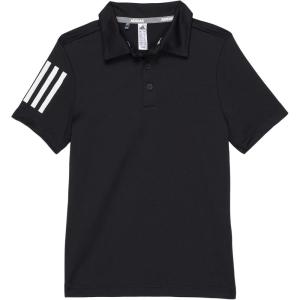 adidas Boys’ 3-Stripes Golf Polo Shirt(Black)