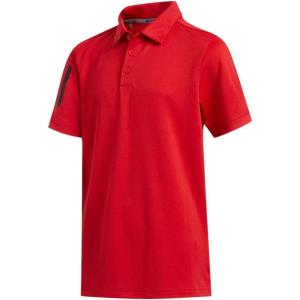 adidas Boys’ 3-Stripes Golf Polo Shirt(Collegiate Red)