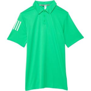 adidas Boys’ 3-Stripes Golf Polo Shirt(Semi Screaming Green)