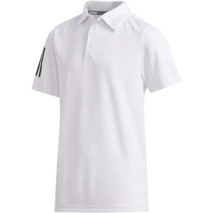 adidas Boys’ 3-Stripes Golf Polo Shirt(White)