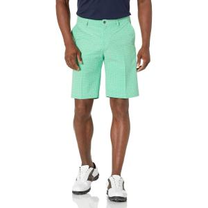 adidas Men’s Ultimate365 Plaid Print 10 ” Golf Shorts(Semi Screaming Green)