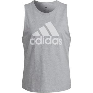 adidas Women’s Essentials Big Logo Tank Top(Medium Grey Heather/White)