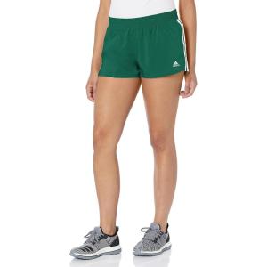 adidas Women’s Pacer 3-Stripes Woven Shorts(Collegiate Green/White)