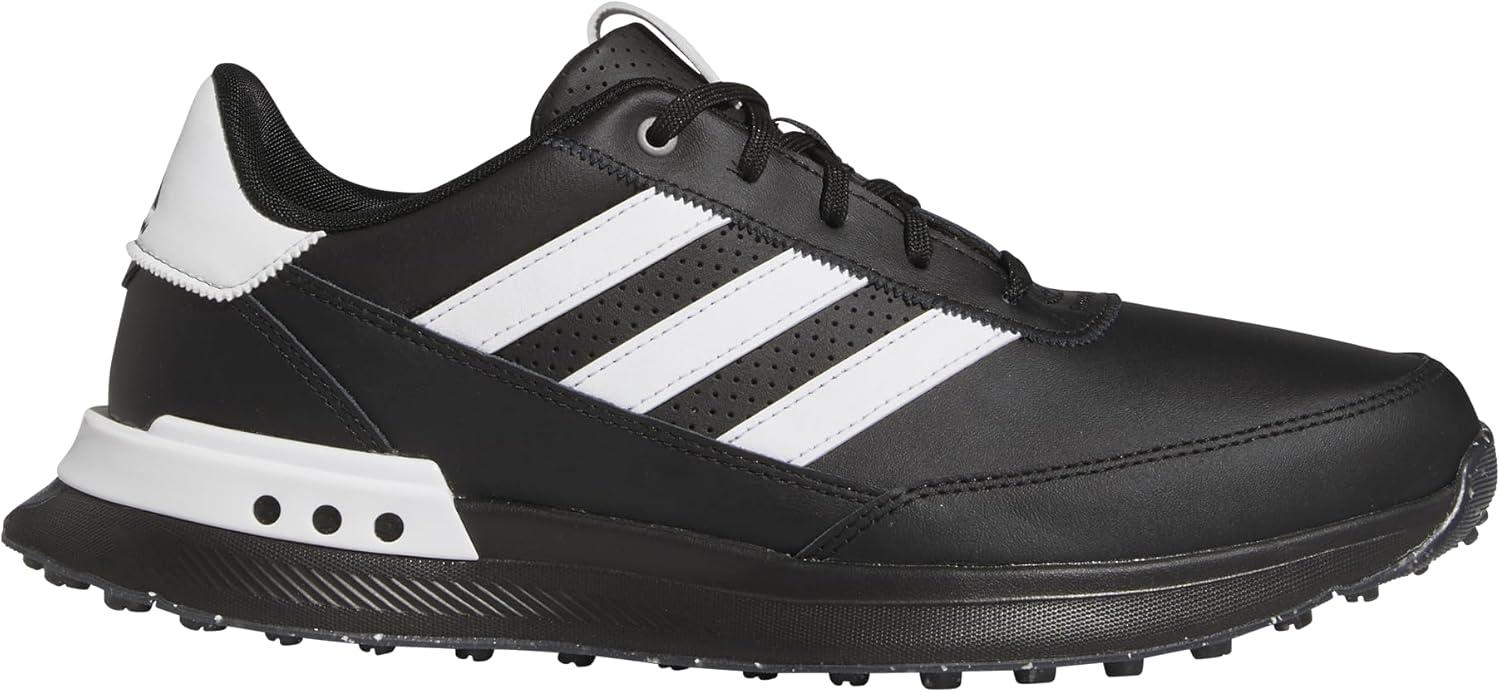 imageAdidas Mens S2g Spikeless Leather 24 Golf ShoesCore BlackFootwear WhiteIron Metallic