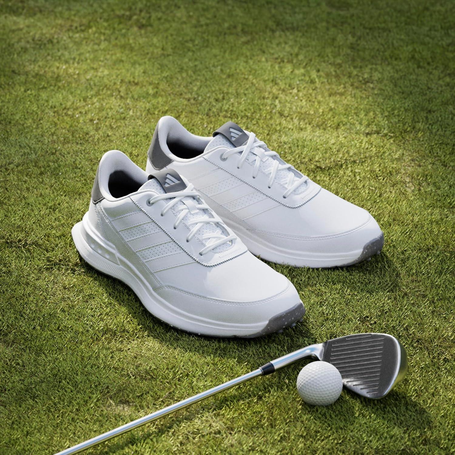 imageAdidas Mens S2g Spikeless Leather 24 Golf ShoesFootwear WhiteCharcoal