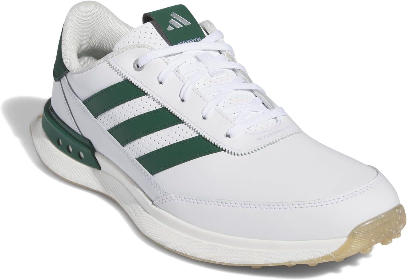 imageAdidas Mens S2g Spikeless Leather 24 Golf ShoesFootwear WhiteCollegiate GreenGum 4