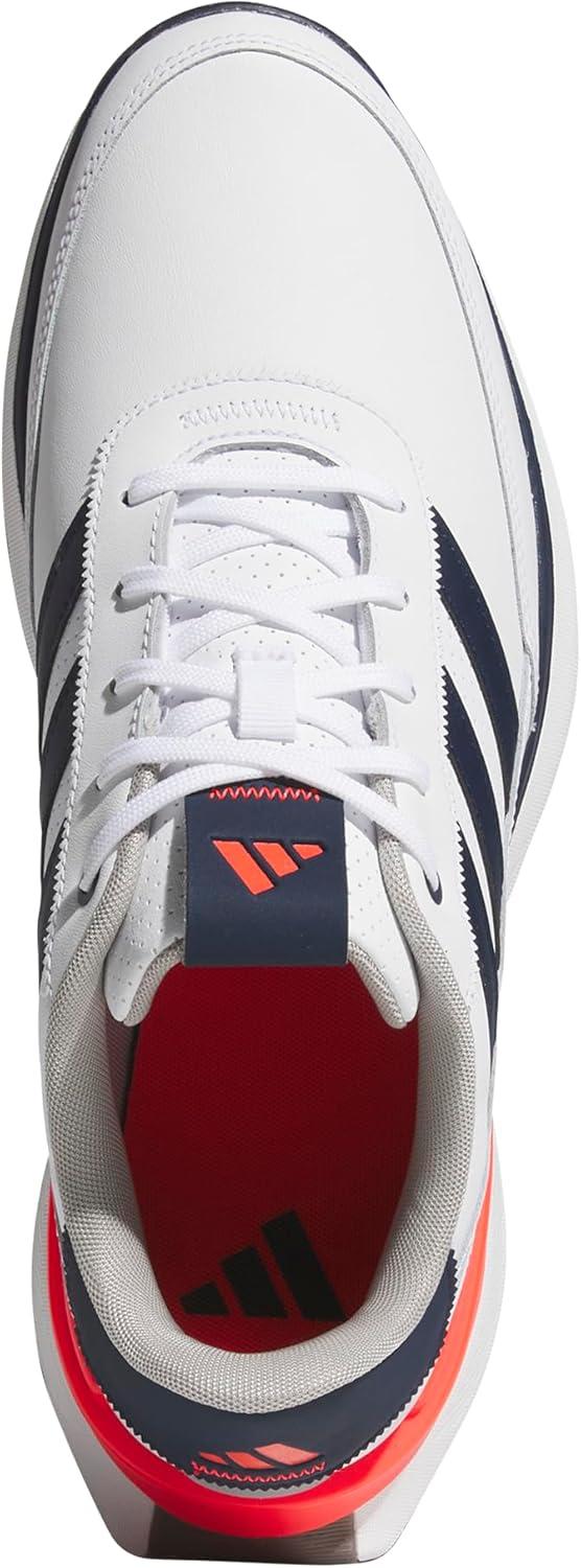 imageAdidas Mens S2g Spikeless Leather 24 Golf ShoesFootwear WhiteCollegiate NavyLucid Red