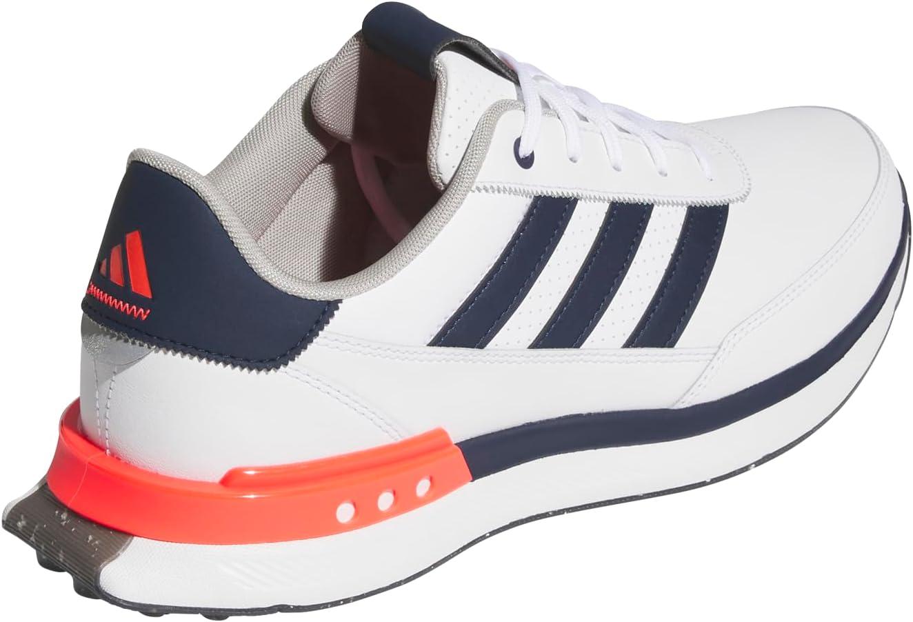 imageAdidas Mens S2g Spikeless Leather 24 Golf ShoesFootwear WhiteCollegiate NavyLucid Red