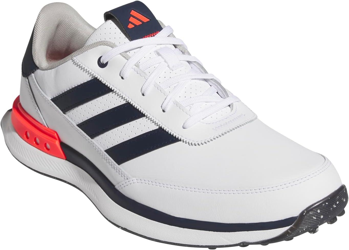 imageAdidas Mens S2g Spikeless Leather 24 Golf ShoesFootwear WhiteCollegiate NavyLucid Red