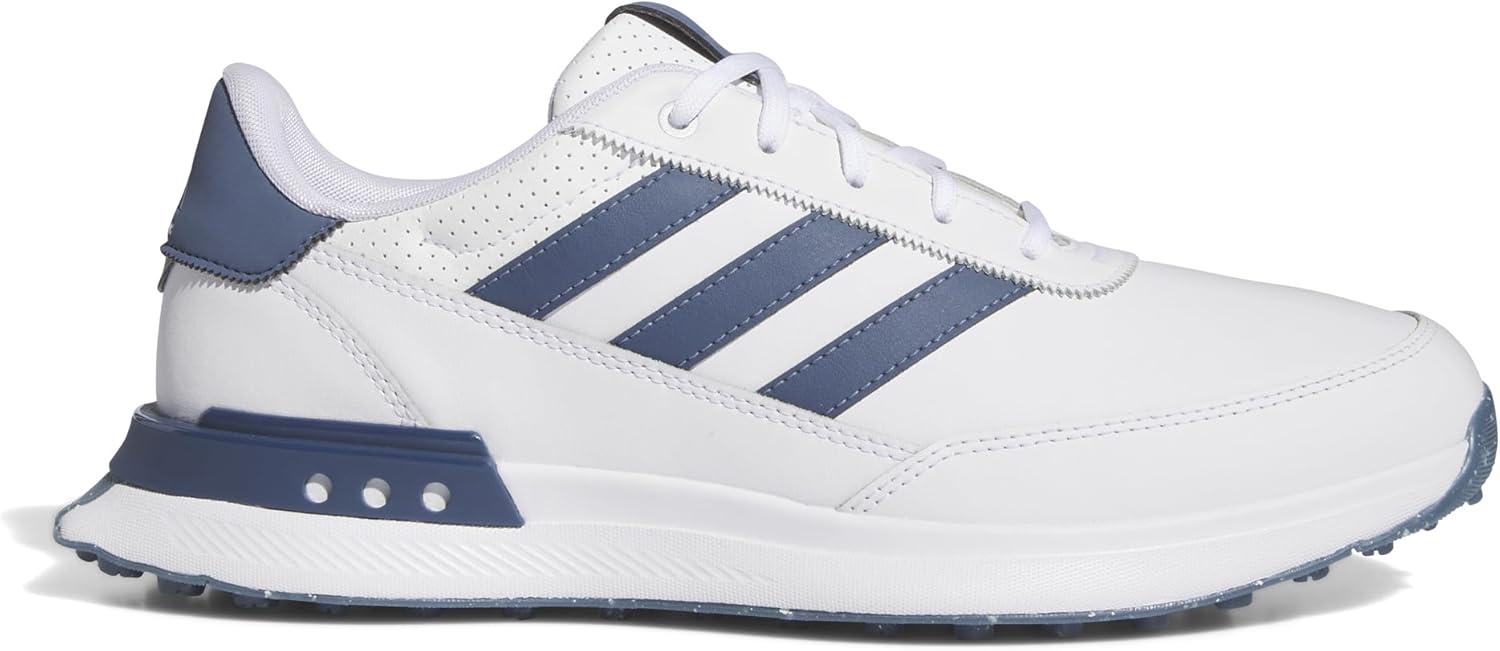imageAdidas Mens S2g Spikeless Leather 24 Golf ShoesFootwear WhiteCollegiate NavySilver Metallic