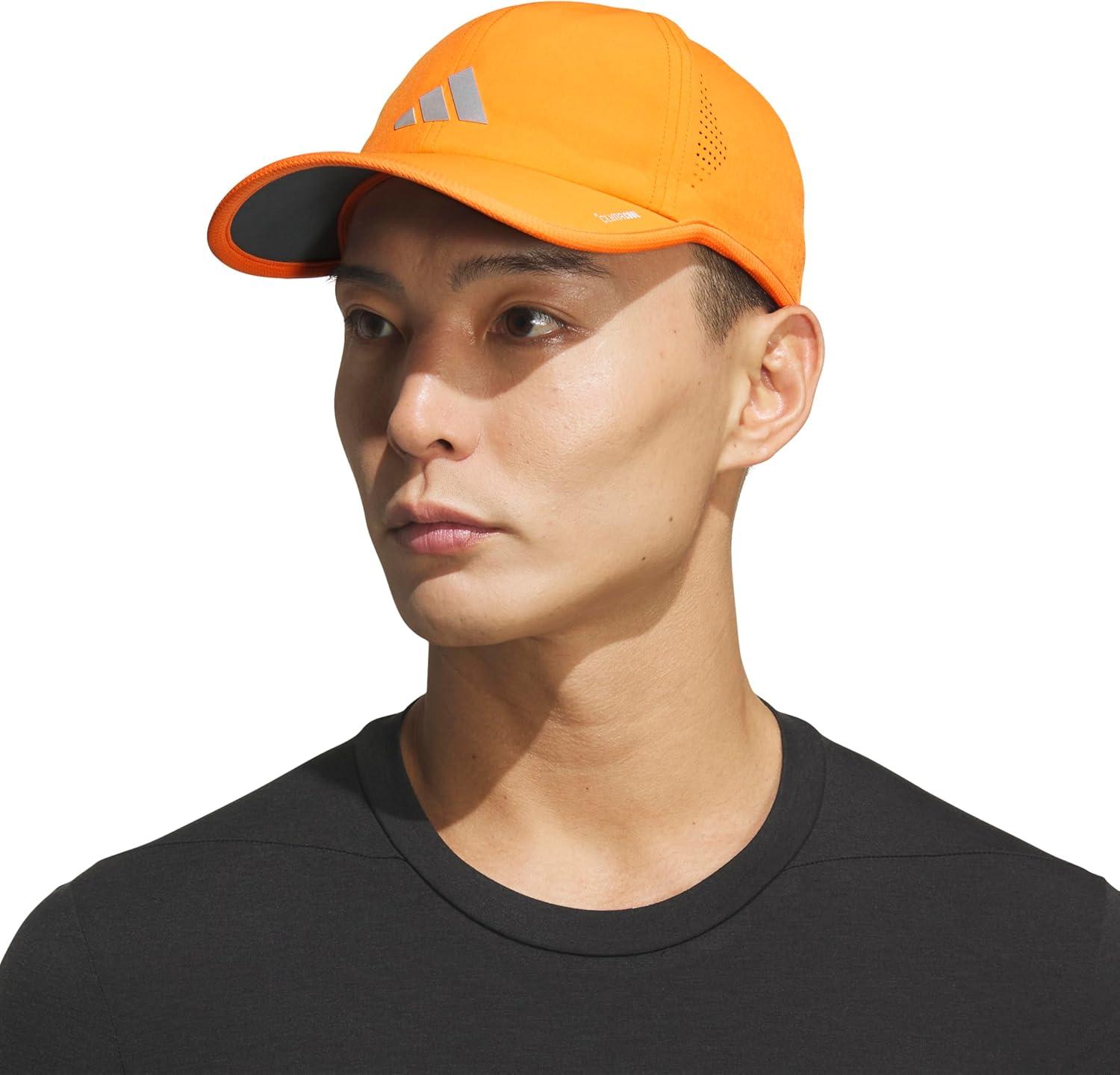 imageAdidas Superlite Athletic Caps Running Hat MenPure OrangeSilver MetallicWhite30