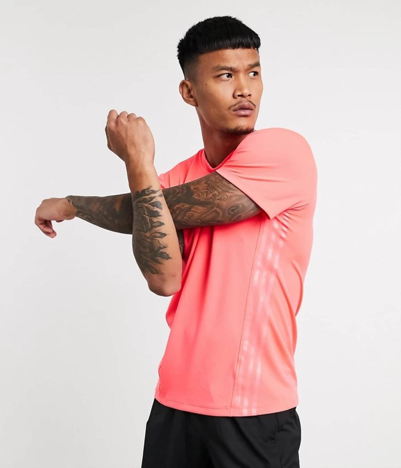 imageadidas Mens Aeroready 3Stripes TeeSignal Pink