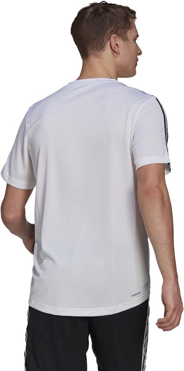 imageadidas Mens Aeroready 3Stripes TeeWhiteBlack