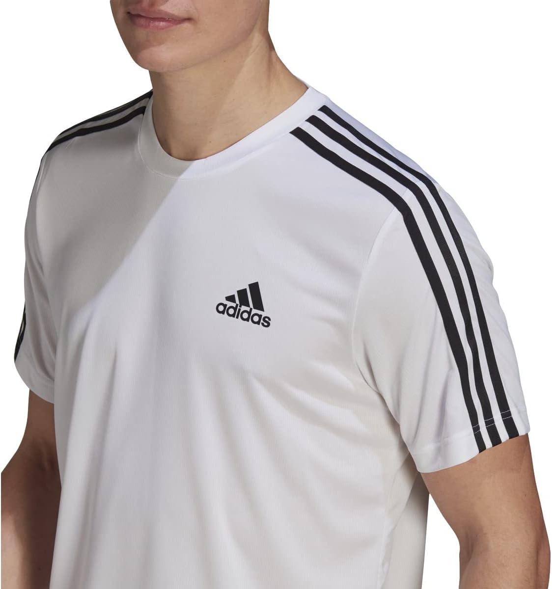 imageadidas Mens Aeroready 3Stripes TeeWhiteBlack