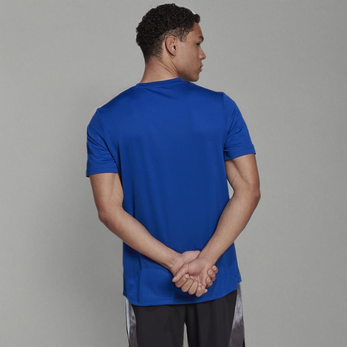 imageadidas Mens Aeroready Designed 2 Move Sport 3Stripes TeeTeam Royal BlueBlack