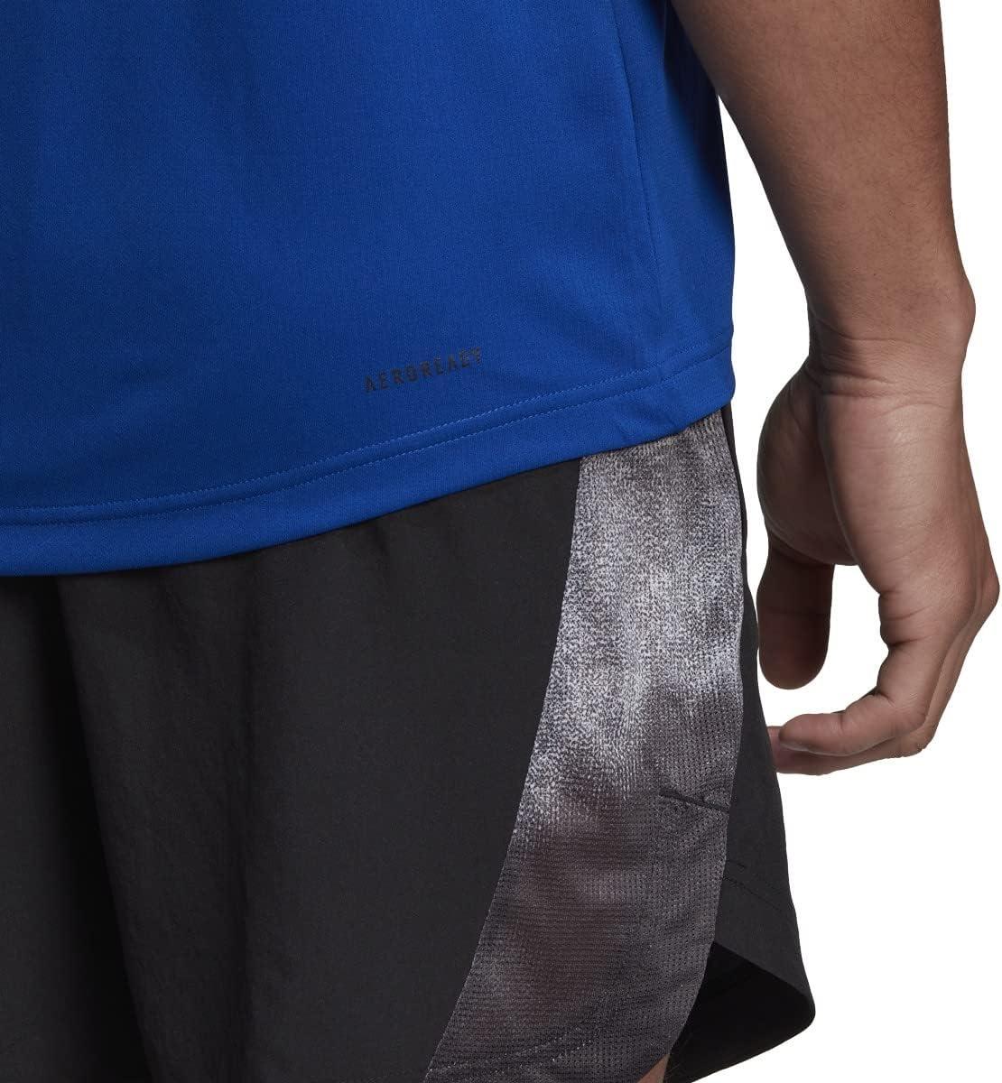 imageadidas Mens Aeroready Designed 2 Move Sport 3Stripes TeeTeam Royal BlueBlack