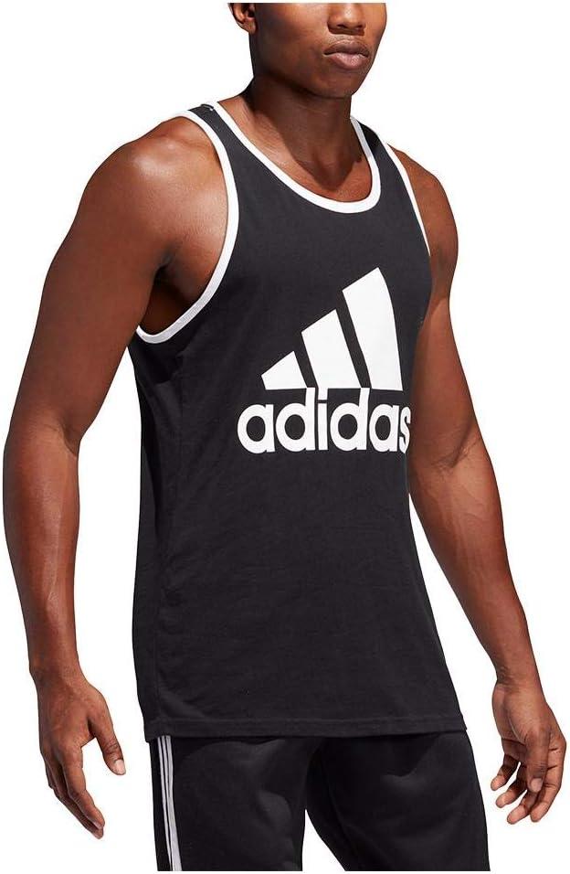 imageadidas Mens Badge of Sport Classic TankBlackWhite