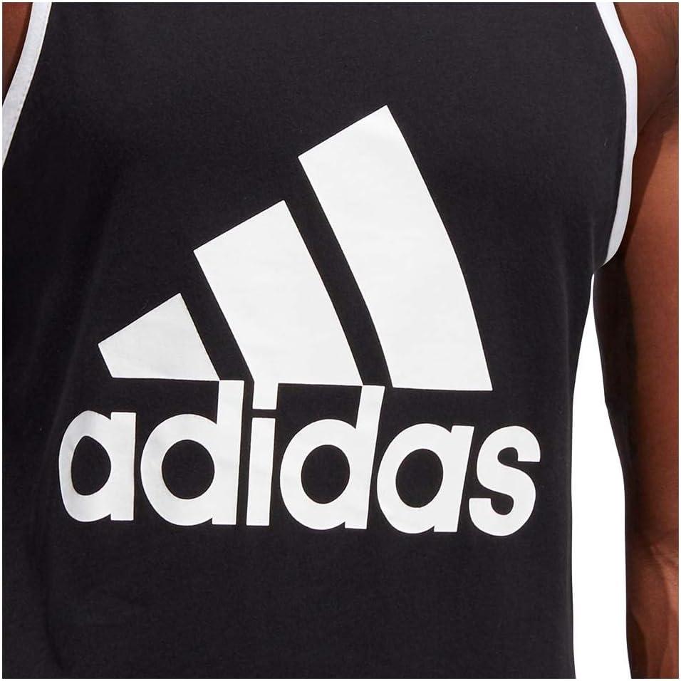 imageadidas Mens Badge of Sport Classic TankBlackWhite