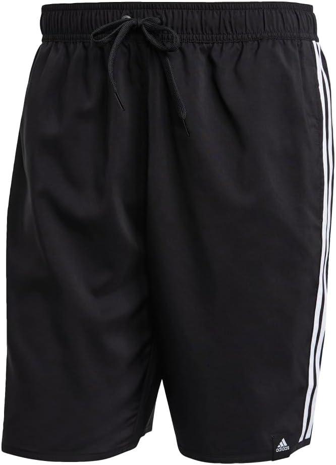 imageadidas Mens Classic 3Stripes Swim ShortsBlackWhite