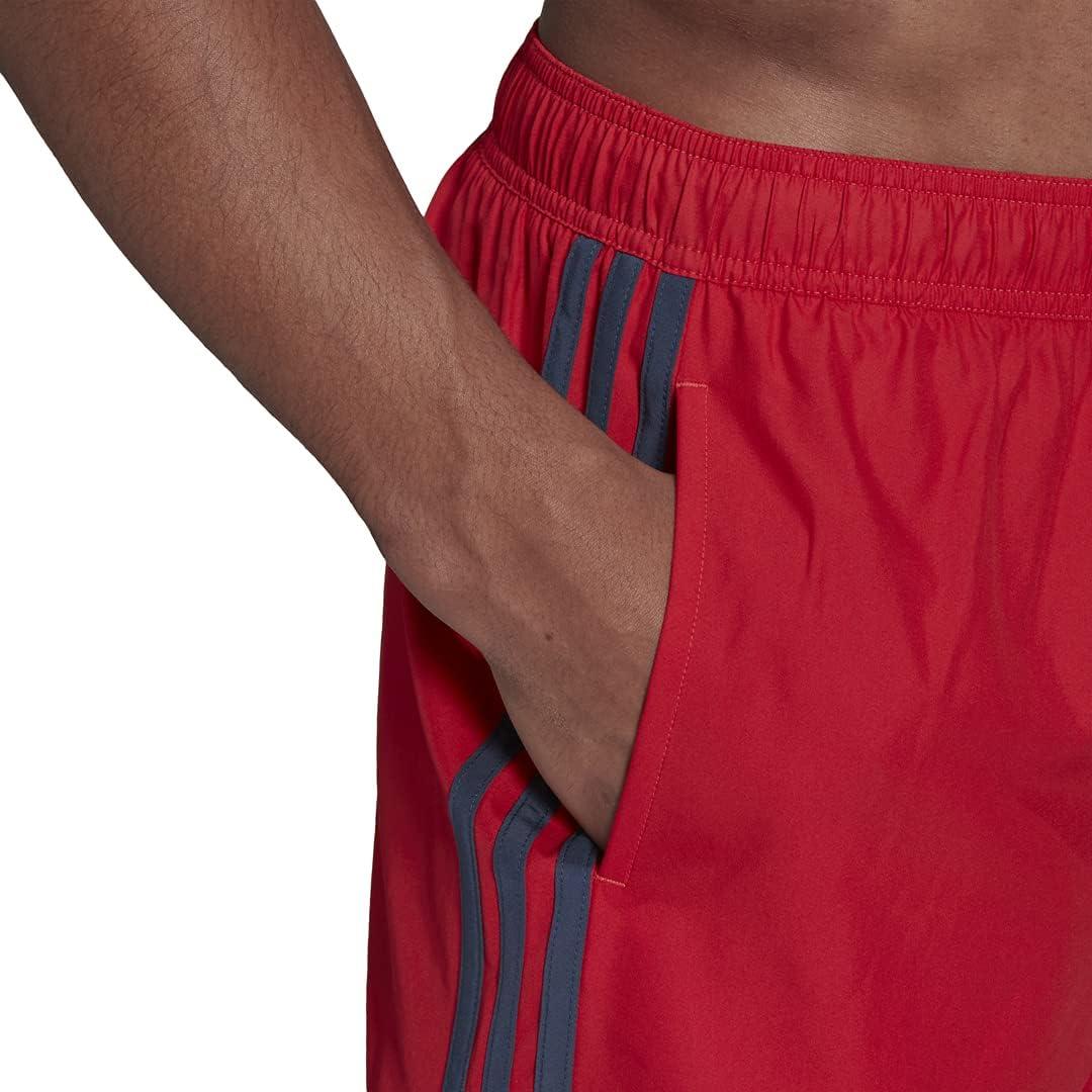 imageadidas Mens Classic 3Stripes Swim ShortsGlory RedCrew Navy