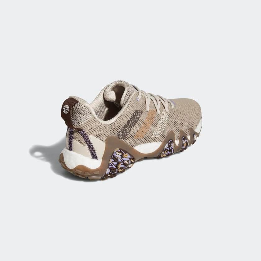 imageadidas Mens Codechaos 22 Spikeless Golf Golf Sneakers Shoes Silver WhiteClear BrownBrownLight Purple