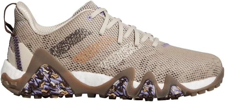 imageadidas Mens Codechaos 22 Spikeless Golf Golf Sneakers Shoes Silver WhiteClear BrownBrownLight Purple