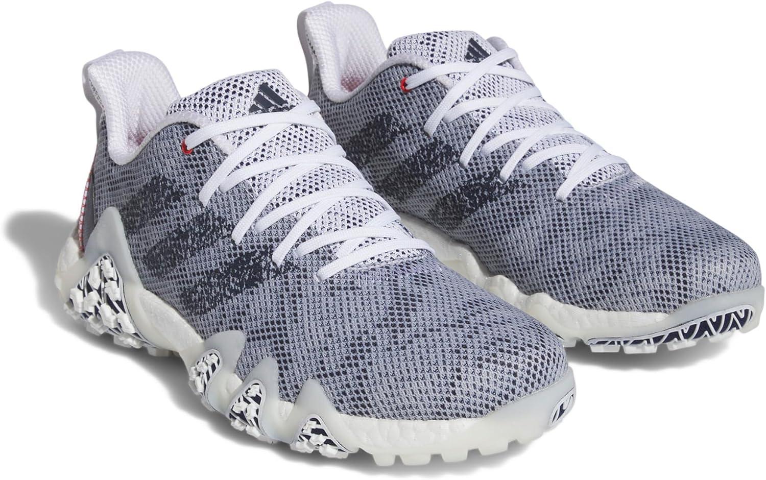 imageadidas Mens Codechaos 22 Spikeless Golf Golf Sneakers Shoes Silver WhiteFootwear WhiteCollegiate NavyBright Red