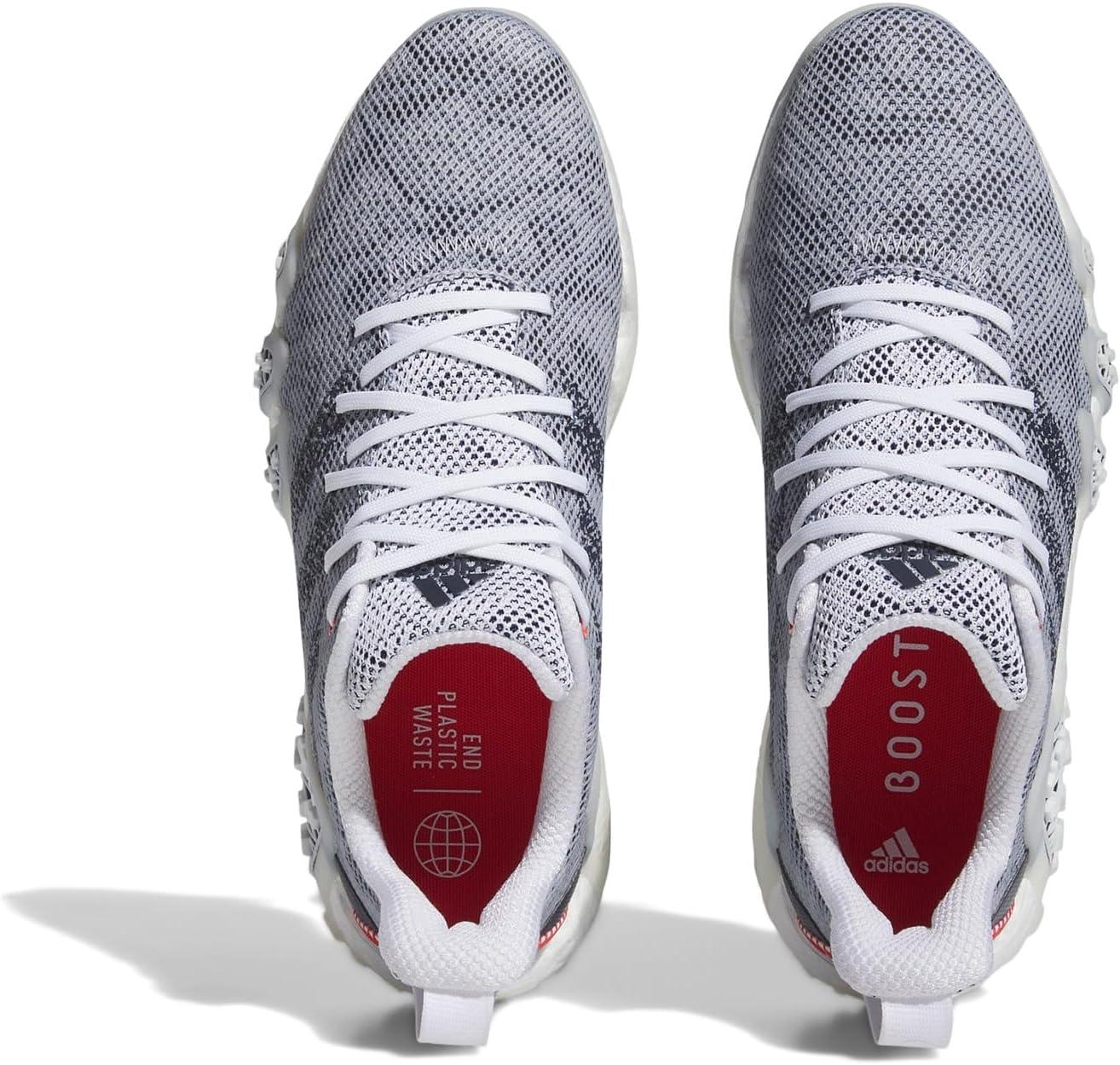 imageadidas Mens Codechaos 22 Spikeless Golf Golf Sneakers Shoes Silver WhiteFootwear WhiteCollegiate NavyBright Red